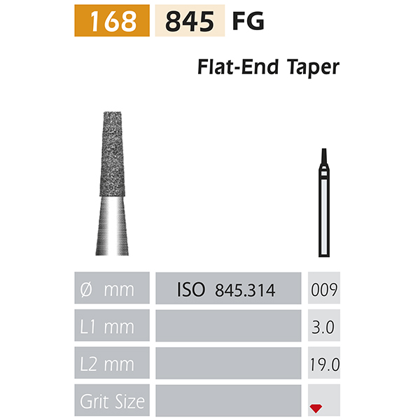 FG ISO 845-314-514-009 RED DIAMOND BURS