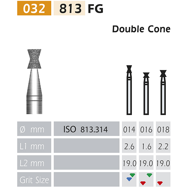 813-FG inverted cone DIAMOND BURS