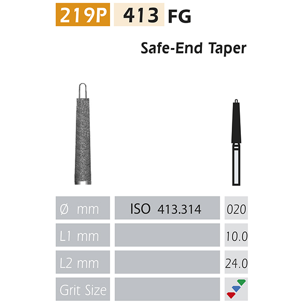 413-FG DIAMOND BURS cone-shaped with bevel